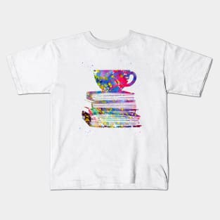 Cup of Tea with Books Kids T-Shirt